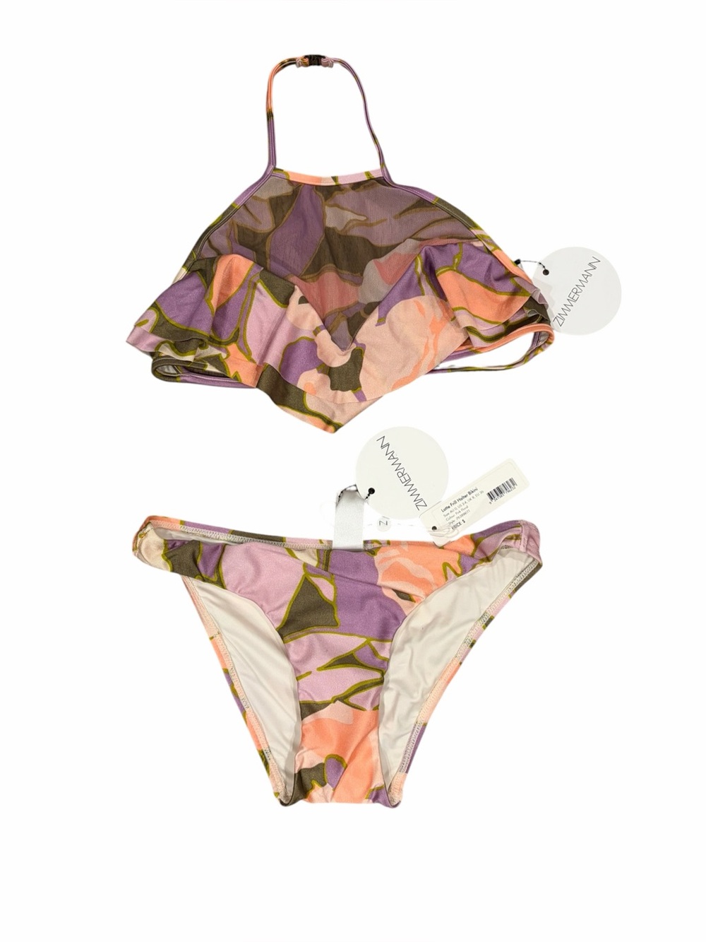 NWT Zimmerman Lotte Frill Halter Bikini size 0 or US2-4